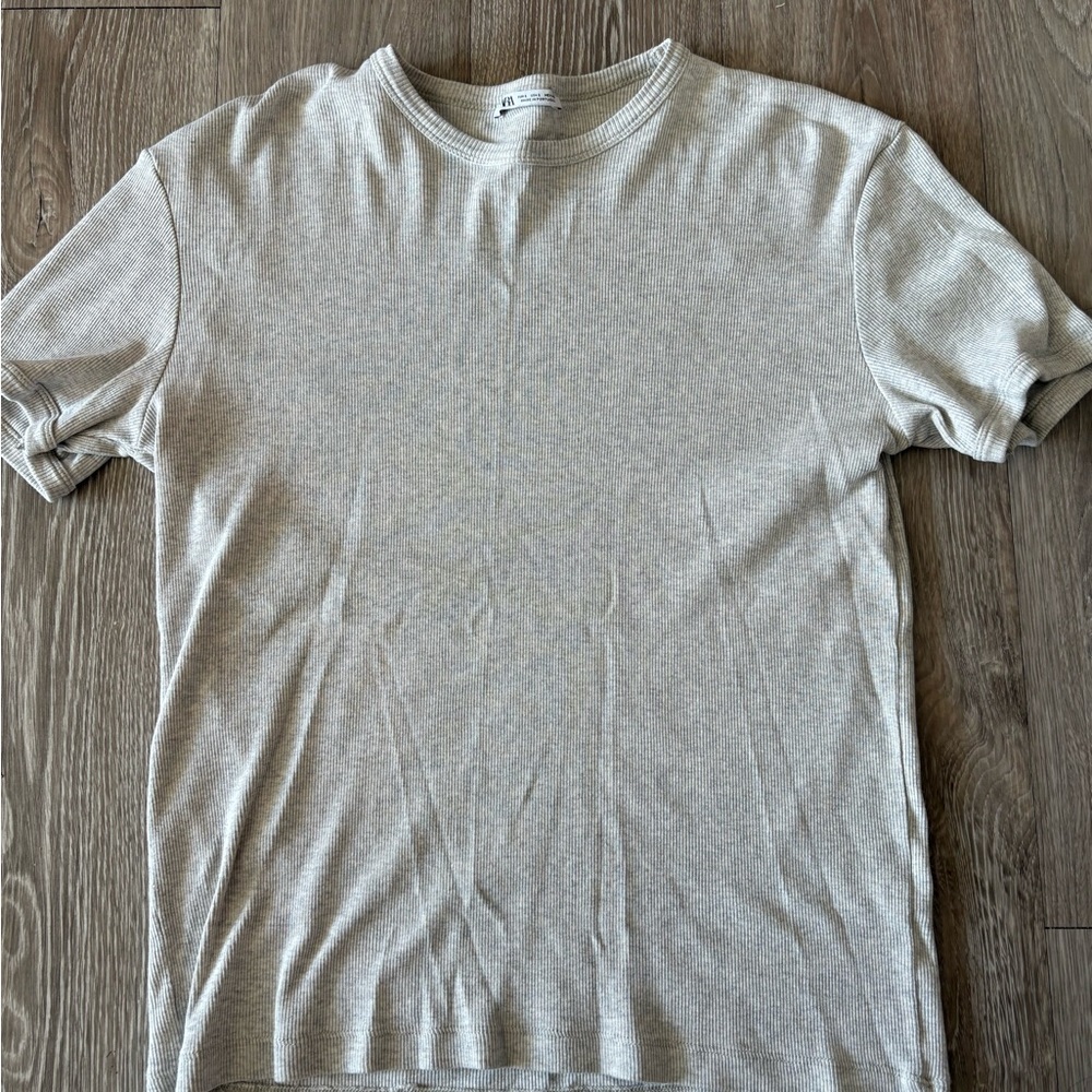 Zara Light Beige Short Sleeve Tee
